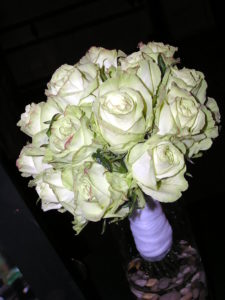 unique bouquet of green roses