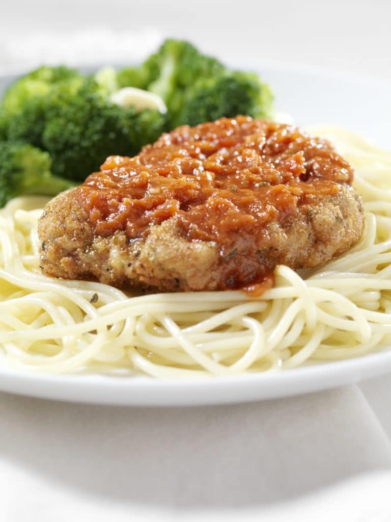 Breaded Chicken with Tomato Sauce and Spaghetti Tony's Meats & Market