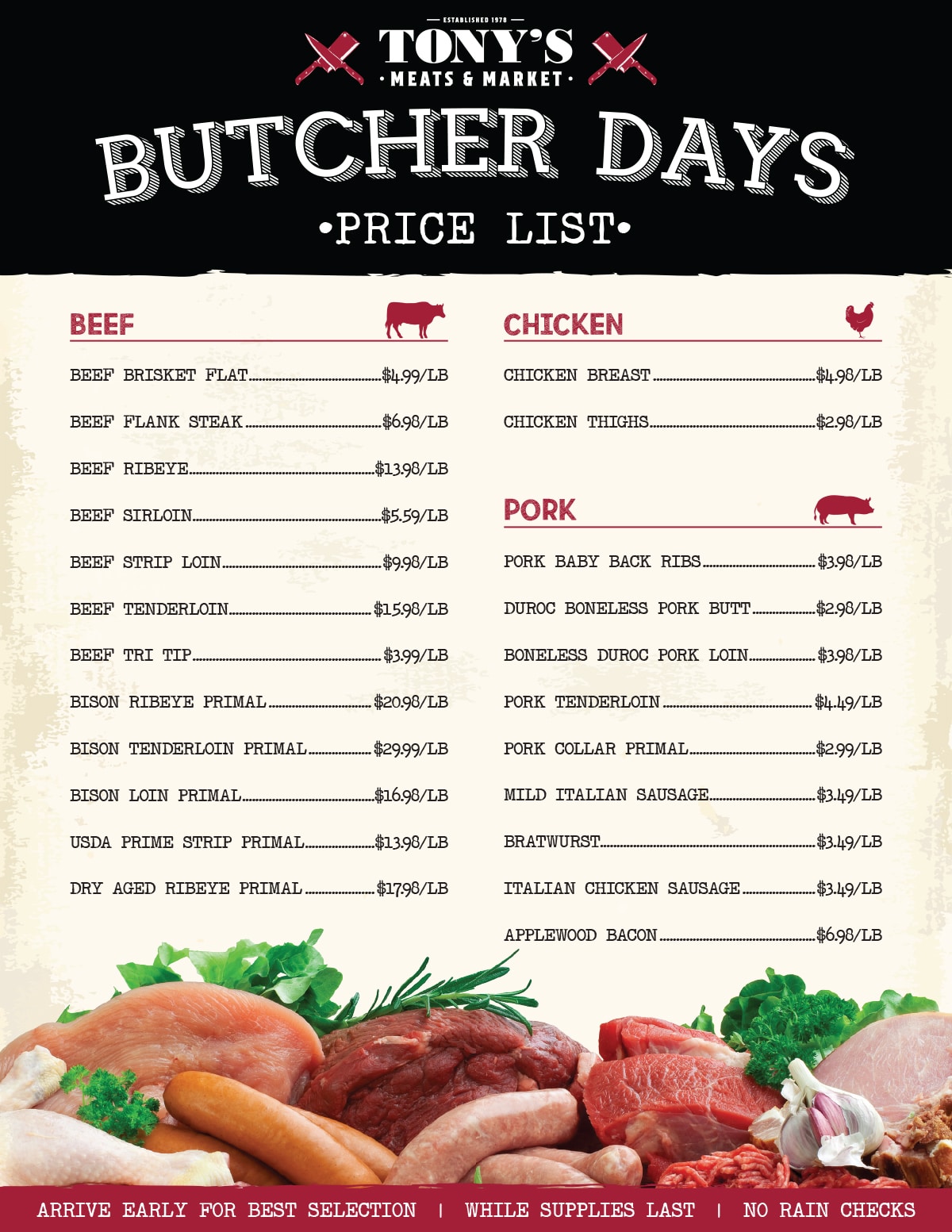 Butcher Days Tony S Meats Market   2019ButcherDays Menu DIGITAL 1 