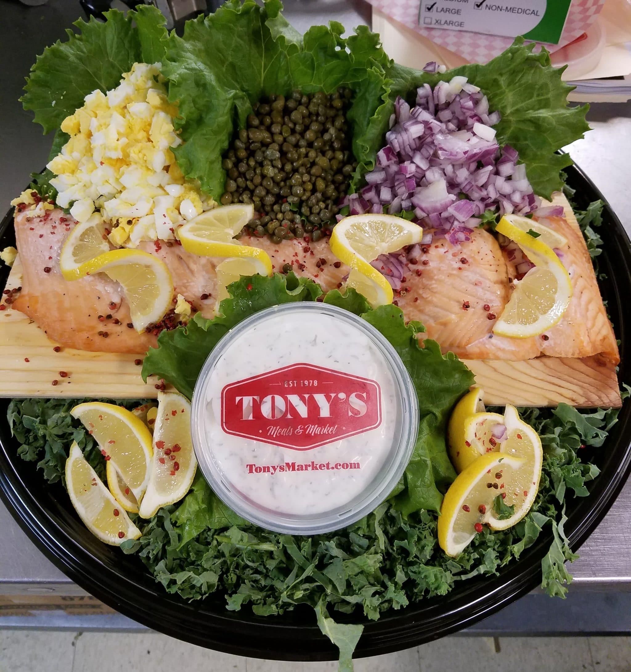 Cedar Planked Salmon Platter Tony's Meats & Market