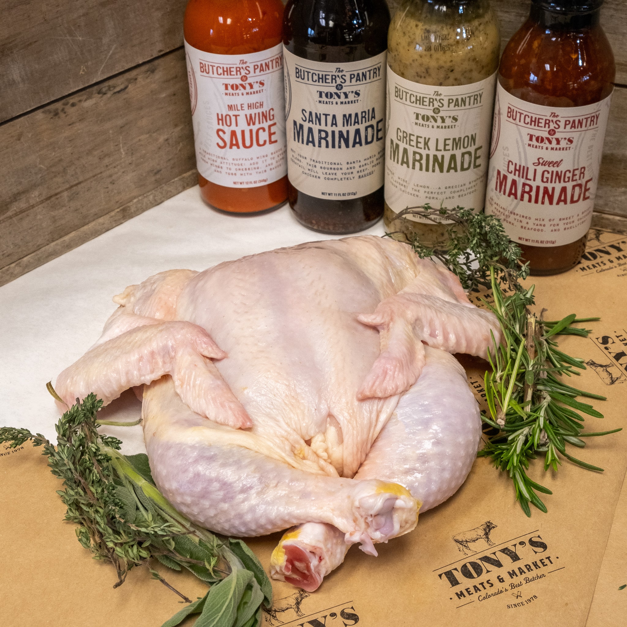 Marinated Flat Chicken Tony's Meats & Market