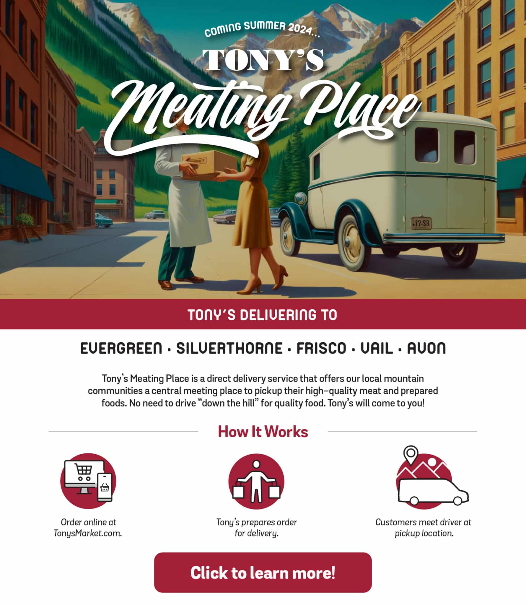 Tony's Meating Place Popup Graphic