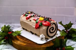 Vollmer's Tiramisu Yule Log Cake